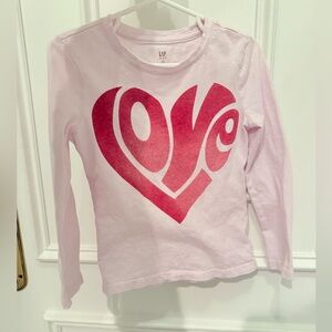 Size 4-5 LOVE pink and red tee by GAP